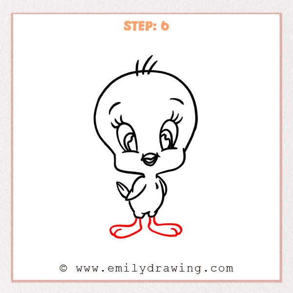 how to draw a tweety bird - Step 6